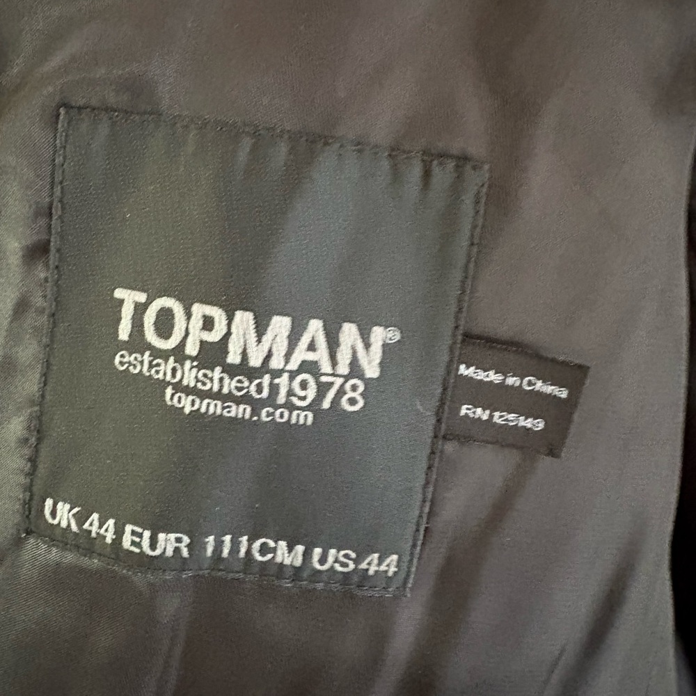 Topman - Sharp Men’s Gray/Black Plaid Wool Blend Car Coat. Size 44. New w/o tags - Picture 5 of 11